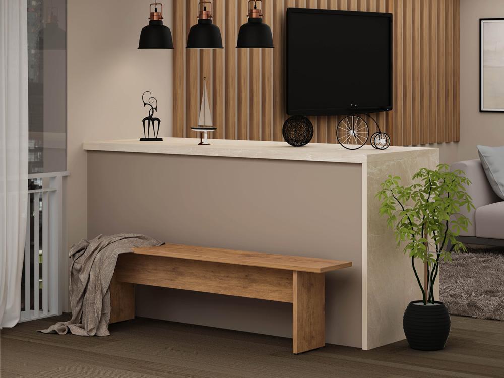 Manhattan Comfort - Nomad Dining Bench with MDF Legs in Nature - 123GMC77 veiw 9