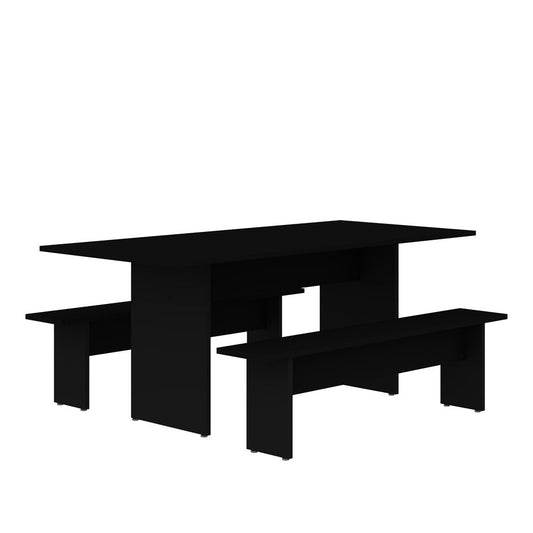 Manhattan Comfort - 3-Piece Nomad Dining with MDF Legs in Black - 126GMC2 veiw 1
