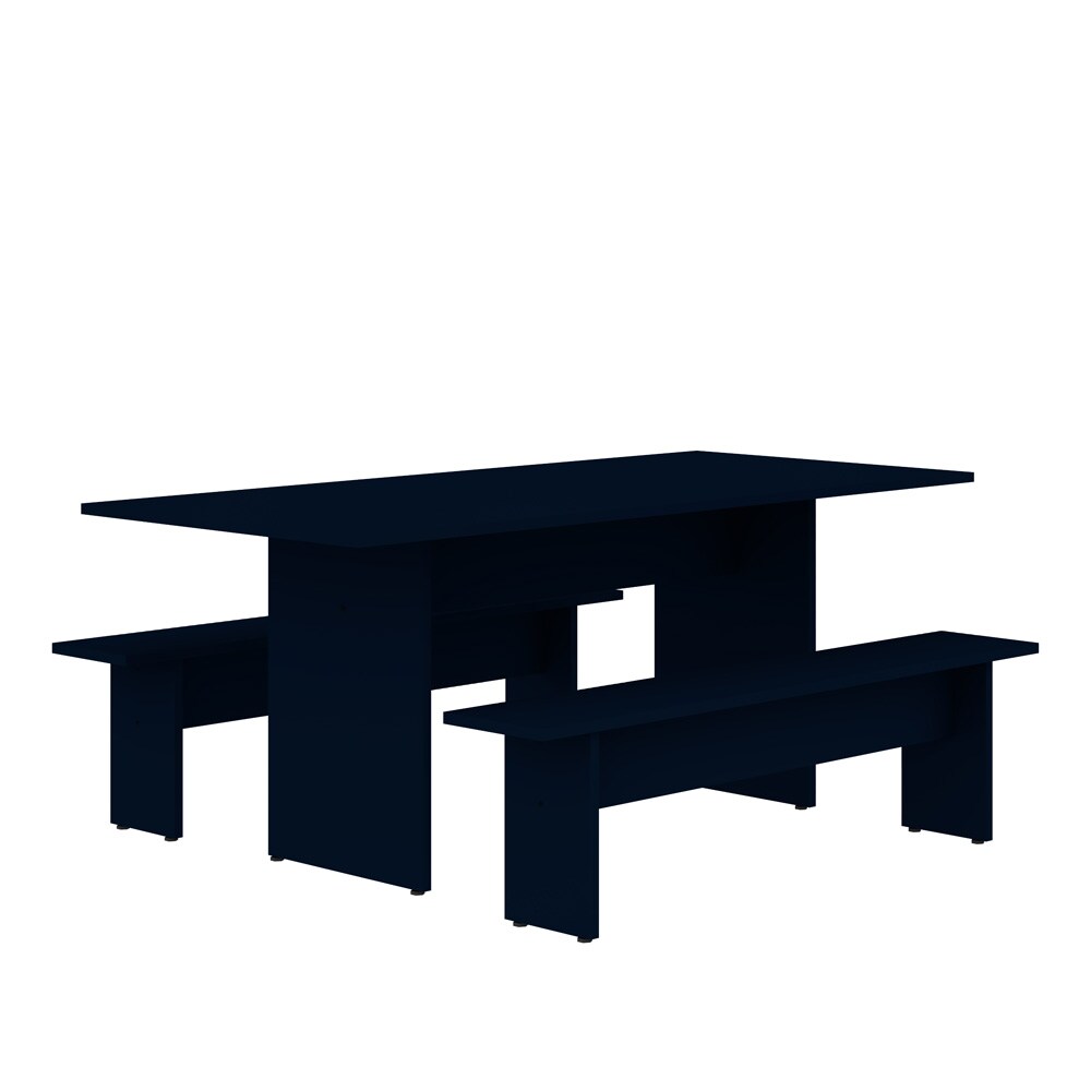 Manhattan Comfort - 3-Piece Nomad Dining with MDF Legs in Blue - 126GMC4 veiw 1