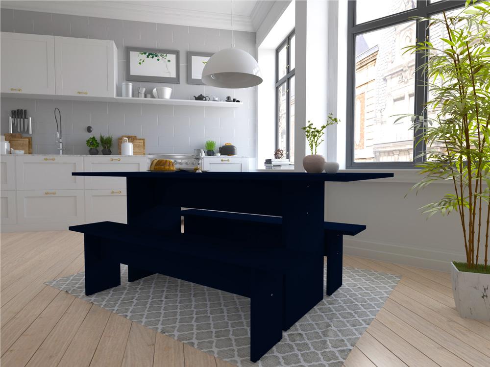 Manhattan Comfort - 3-Piece Nomad Dining with MDF Legs in Blue - 126GMC4 veiw 7