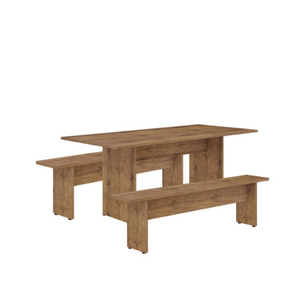 Manhattan Comfort - 3-Piece Nomad Dining with MDF Legs in Nature - 126GMC77 veiw 1