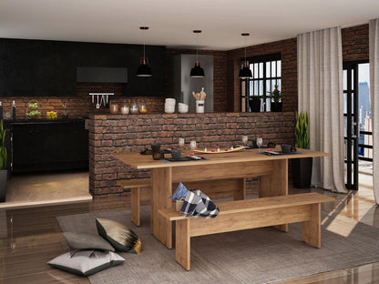 Manhattan Comfort - 3-Piece Nomad Dining with MDF Legs in Nature - 126GMC77 veiw 9