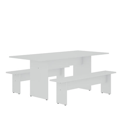 Manhattan Comfort - 3-Piece Nomad Dining with MDF Legs in White - 126GMC1 veiw 1