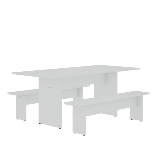 Manhattan Comfort - 3-Piece Nomad Dining with MDF Legs in White - 126GMC1 veiw 1