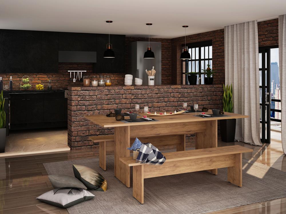 Manhattan Comfort - Nomad Dining Table with MDF Legs in Nature - 122GMC77 veiw 9