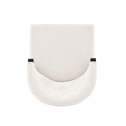 Manhattan Comfort - Ola Chenille Dining Chair with Elm Wood & Metal Legs in Cream - Set of 2 - 2-DC075-CR veiw 4