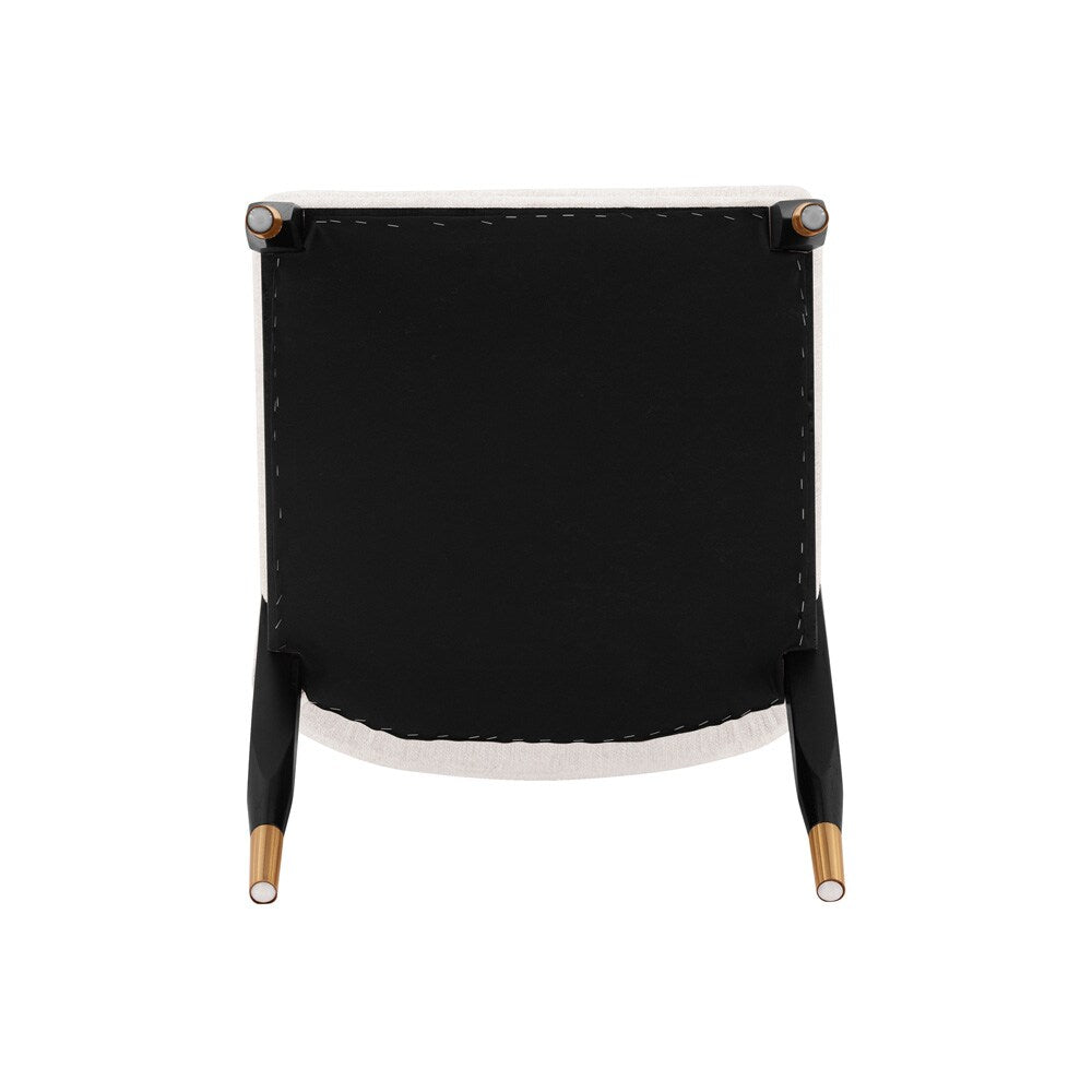Manhattan Comfort - Ola Chenille Dining Chair with Elm Wood & Metal Legs in Cream - Set of 2 - 2-DC075-CR veiw 5