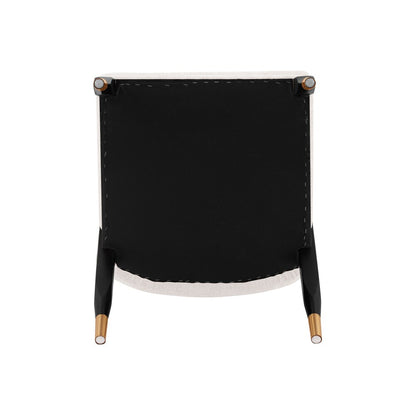 Manhattan Comfort - Ola Chenille Dining Chair with Elm Wood & Metal Legs in Cream - Set of 2 - 2-DC075-CR veiw 5