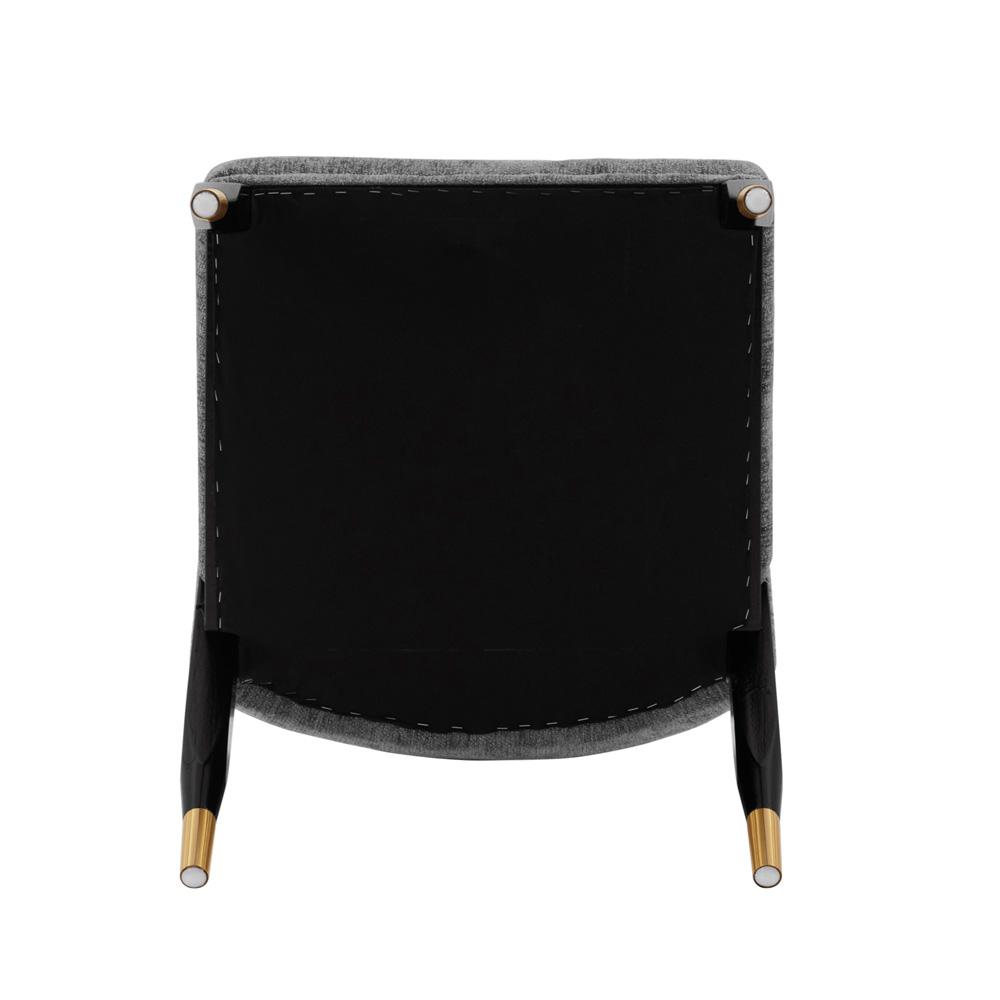 Manhattan Comfort - Ola Chenille Dining Chair with Elm Wood & Metal Legs in Grey - Set of 2 - 2-DC075-GY veiw 5