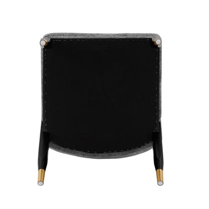 Manhattan Comfort - Ola Chenille Dining Chair with Elm Wood & Metal Legs in Grey - Set of 2 - 2-DC075-GY veiw 5
