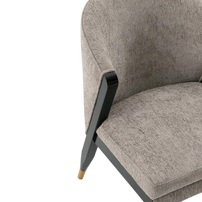 Manhattan Comfort - Ola Chenille Dining Chair with Elm Wood & Metal Legs in Stone - Set of 2 - 2-DC075-ST veiw 6