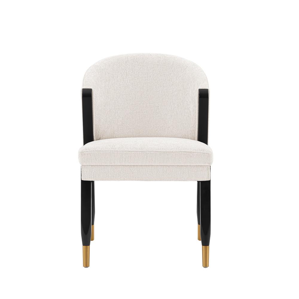 Manhattan Comfort - Ola Chenille Dining Chair with Elm Wood & Metal Legs in Cream - DC075-CR veiw 1