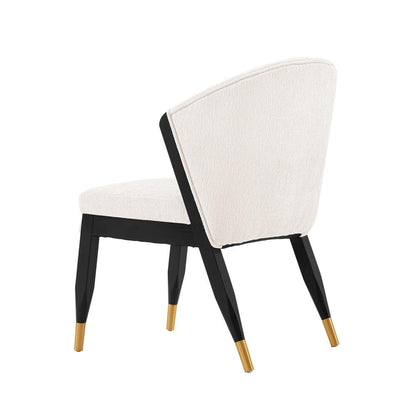 Manhattan Comfort - Ola Chenille Dining Chair with Elm Wood & Metal Legs in Cream - DC075-CR veiw 3