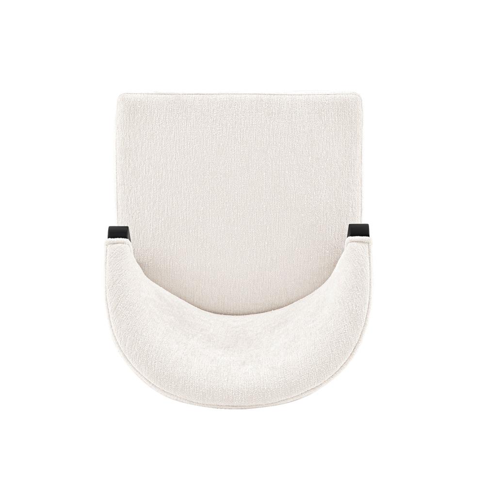 Manhattan Comfort - Ola Chenille Dining Chair with Elm Wood & Metal Legs in Cream - DC075-CR veiw 4