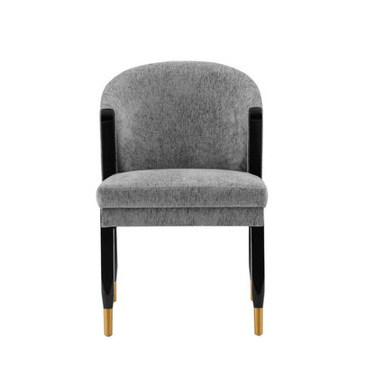Manhattan Comfort - Ola Chenille Dining Chair with Elm Wood & Metal Legs in Grey - DC075-GY veiw 1