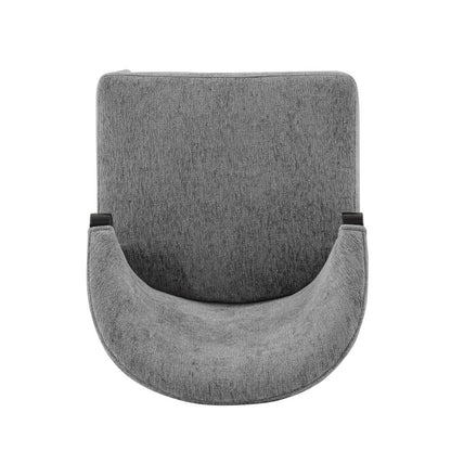 Manhattan Comfort - Ola Chenille Dining Chair with Elm Wood & Metal Legs in Grey - DC075-GY veiw 4