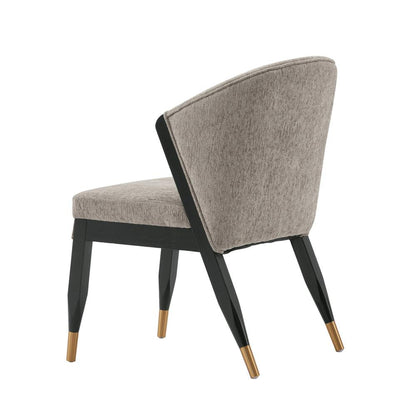 Manhattan Comfort - Ola Chenille Dining Chair with Elm Wood & Metal Legs in Stone - DC075-ST veiw 3