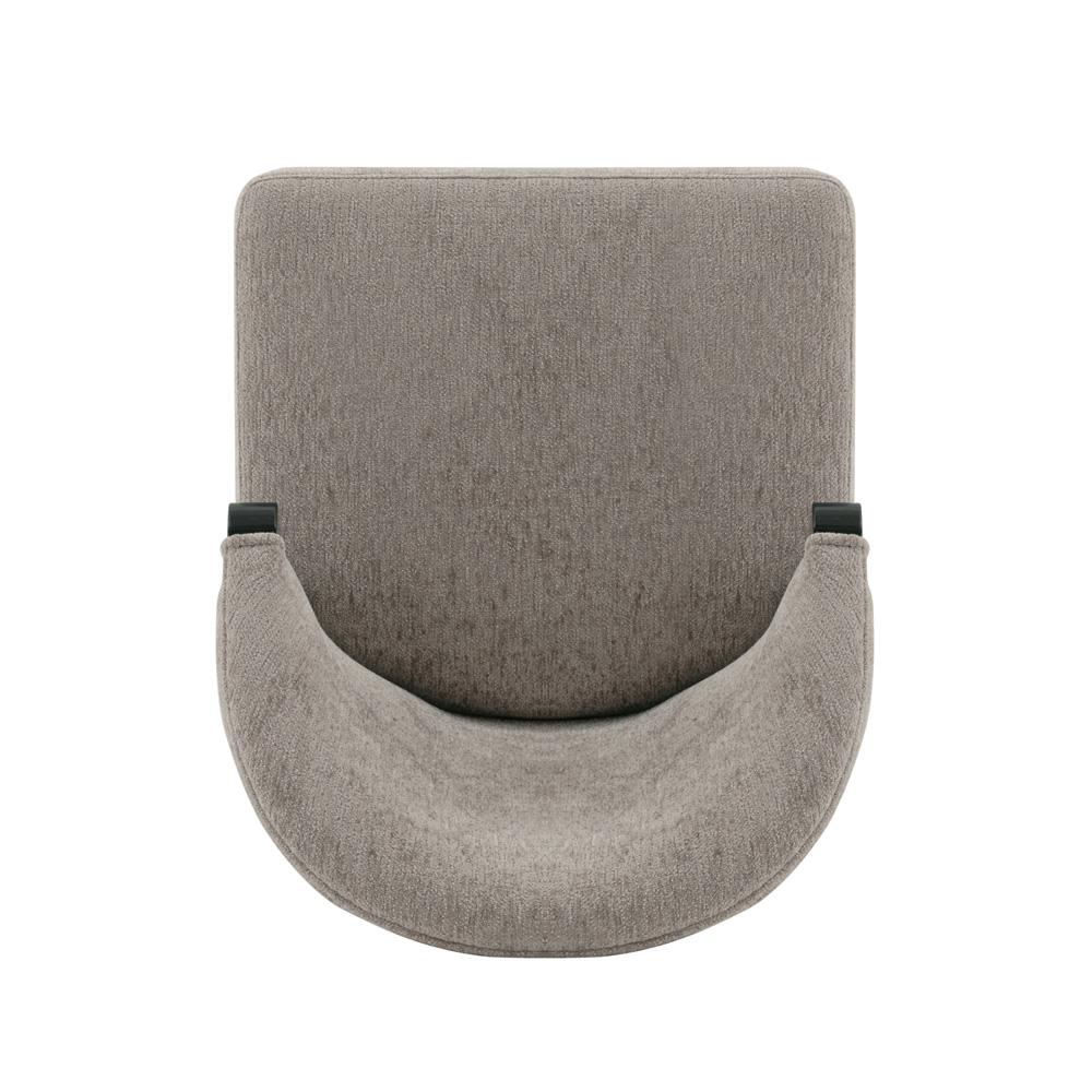 Manhattan Comfort - Ola Chenille Dining Chair with Elm Wood & Metal Legs in Stone - DC075-ST veiw 4