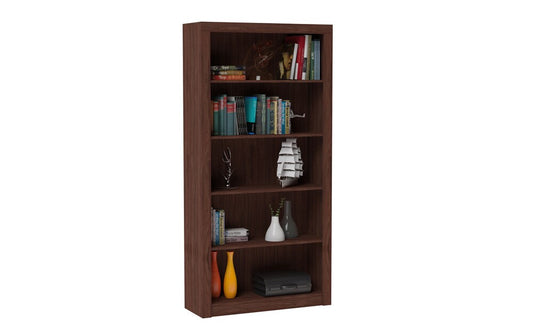 Manhattan Comfort - Olinda Bookcase with 5 Fixed Shelves in Nut Brown - 27AMC164 veiw 2