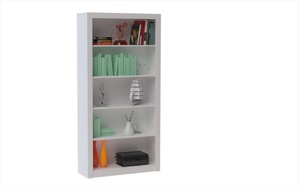 Manhattan Comfort - Olinda Bookcase with 5 Fixed Shelves in White - 27AMC6 veiw 2