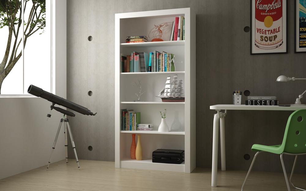 Manhattan Comfort - Olinda Bookcase with 5 Fixed Shelves in White - 27AMC6 veiw 3