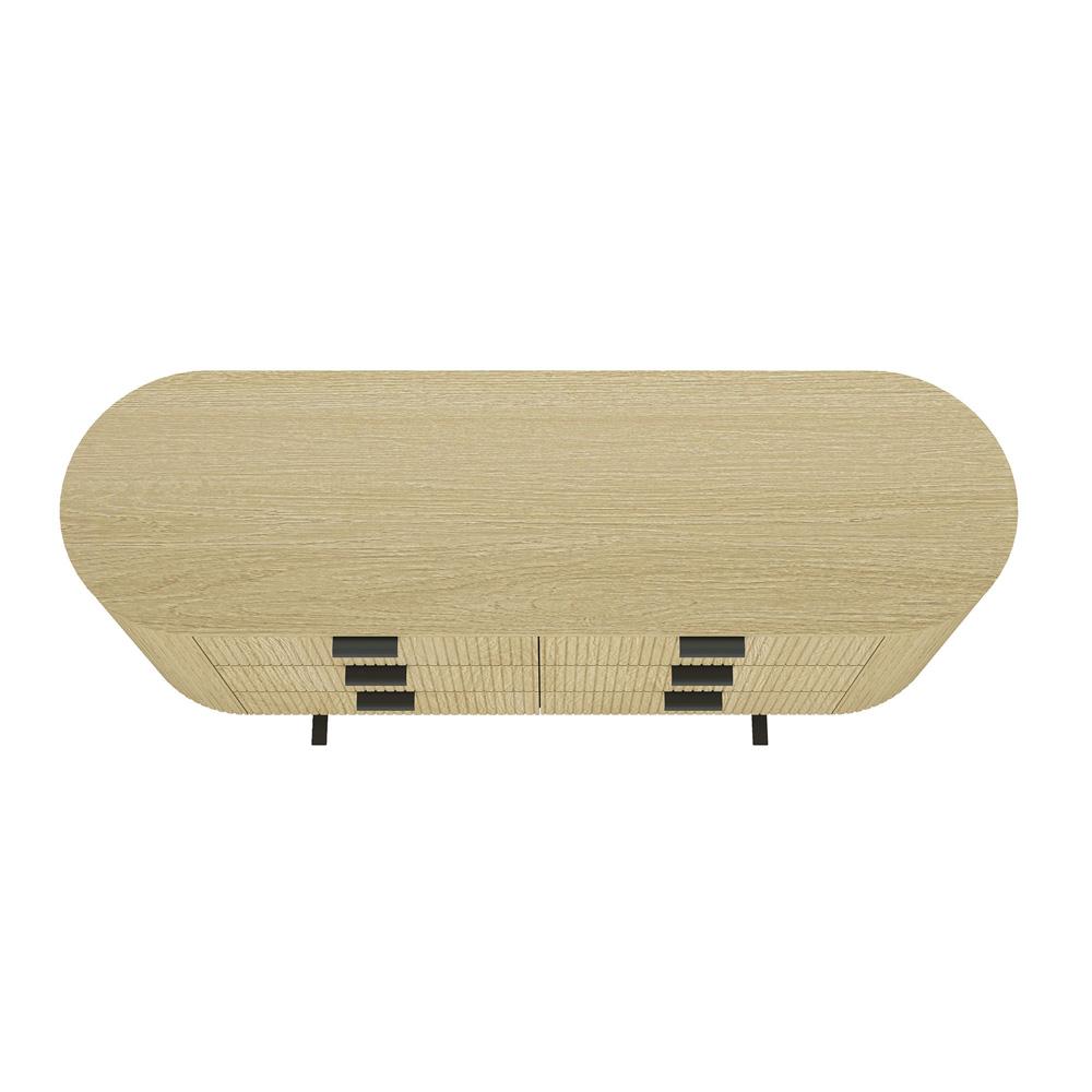 Manhattan Comfort - Olivia 60 Double Dresser with 6 Drawers in Natural Oak and Black - DR010-NO veiw 4