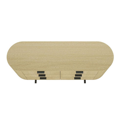 Manhattan Comfort - Olivia 60 Double Dresser with 6 Drawers in Natural Oak and Black - DR010-NO veiw 4