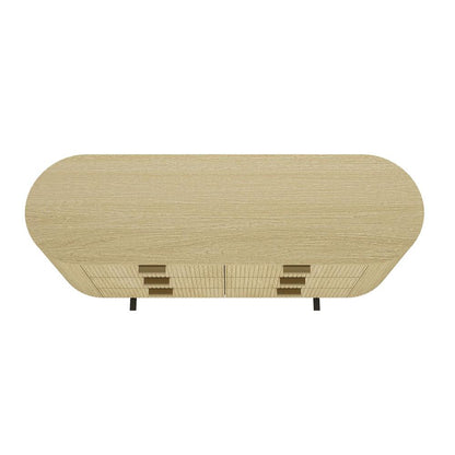 Manhattan Comfort - Olivia 60 Double Dresser with 6 Drawers in Natural Oak and Gold - DR010-GNO veiw 5