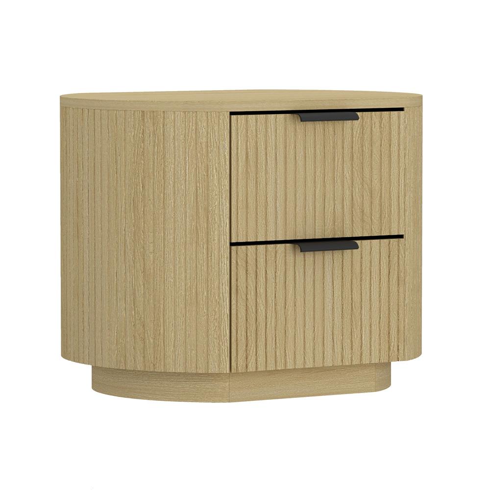 Manhattan Comfort - Olivia Nightstand with 2 Drawers in Natural Oak and Black - NS010-NO veiw 2