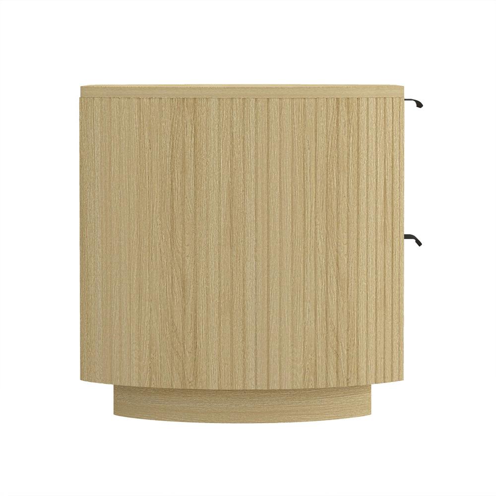 Manhattan Comfort - Olivia Nightstand with 2 Drawers in Natural Oak and Black - NS010-NO veiw 3