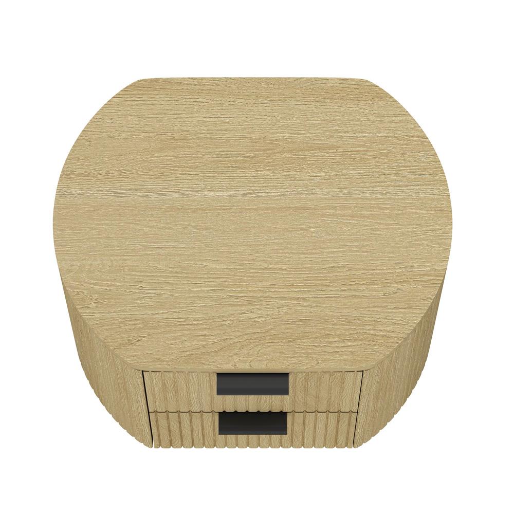 Manhattan Comfort - Olivia Nightstand with 2 Drawers in Natural Oak and Black - NS010-NO veiw 4