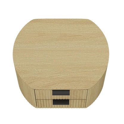 Manhattan Comfort - Olivia Nightstand with 2 Drawers in Natural Oak and Black - NS010-NO veiw 4