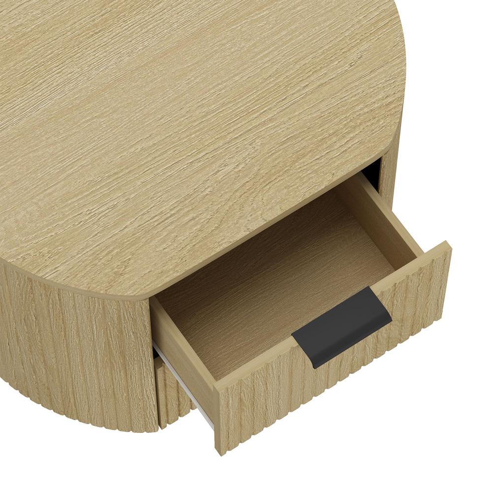 Manhattan Comfort - Olivia Nightstand with 2 Drawers in Natural Oak and Black - NS010-NO veiw 7