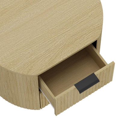 Manhattan Comfort - Olivia Nightstand with 2 Drawers in Natural Oak and Black - NS010-NO veiw 7