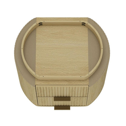 Manhattan Comfort - Olivia Nightstand with 2 Drawers in Natural Oak and Gold - NS010-GNO veiw 5