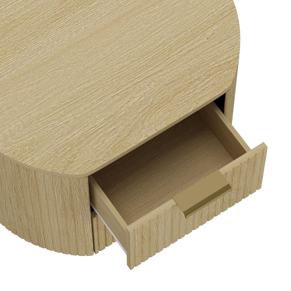 Manhattan Comfort - Olivia Nightstand with 2 Drawers in Natural Oak and Gold - NS010-GNO veiw 7