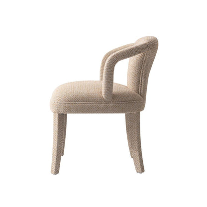 Manhattan Comfort - Palmer Tweed Dining Armchairs with Birch Wood Legs in Gold Dust - Set of 2 - 2-DC088AR-GD veiw 4