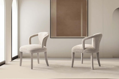 Manhattan Comfort - Palmer Tweed Dining Armchairs with Birch Wood Legs in Gold Dust - Set of 2 - 2-DC088AR-GD veiw 9