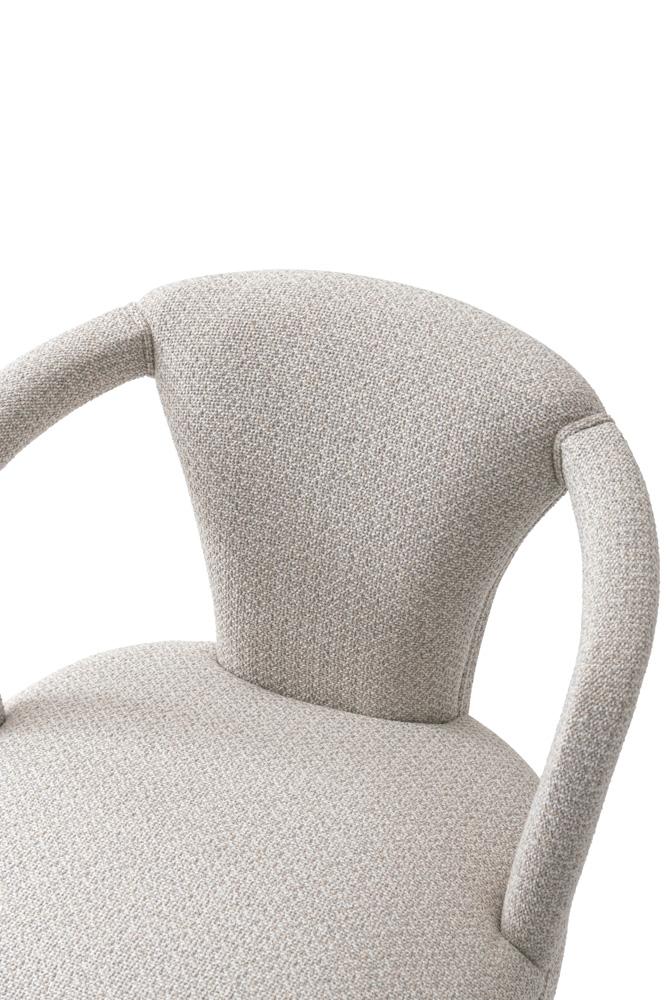 Manhattan Comfort - Palmer Tweed Dining Armchairs with Birch Wood Legs in Silver Lining - Set of 2 - 2-DC088AR-SL veiw 8