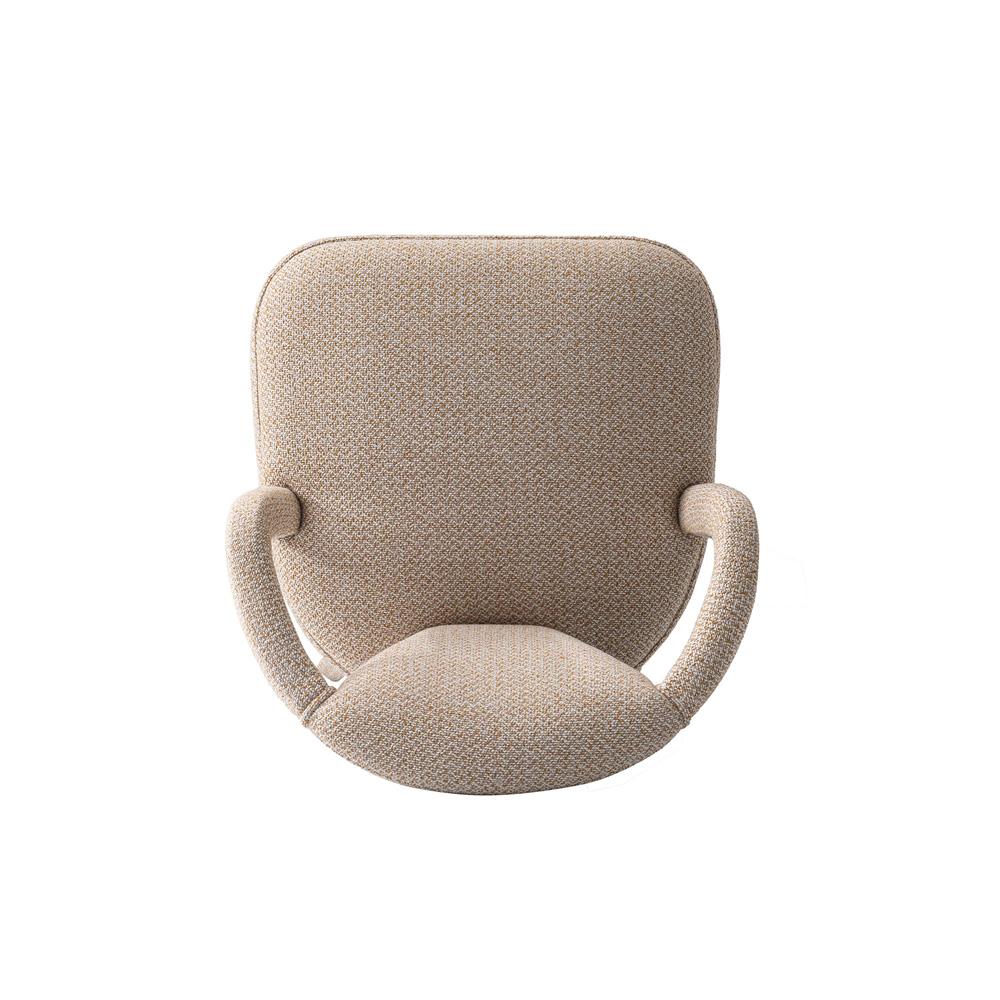 Manhattan Comfort - Palmer Tweed Dining Armchair with Birch Wood Legs in Gold Dust - DC088AR-GD veiw 6
