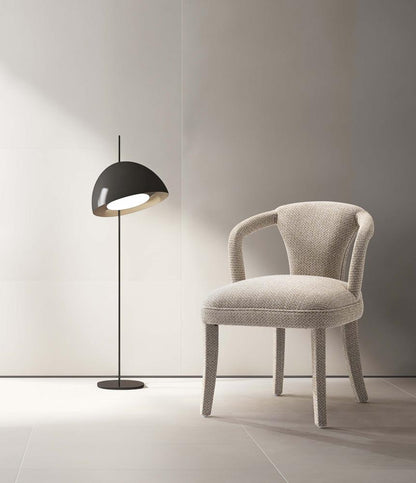 Manhattan Comfort - Palmer Tweed Dining Armchair with Birch Wood Legs in Gold Dust - DC088AR-GD veiw 9