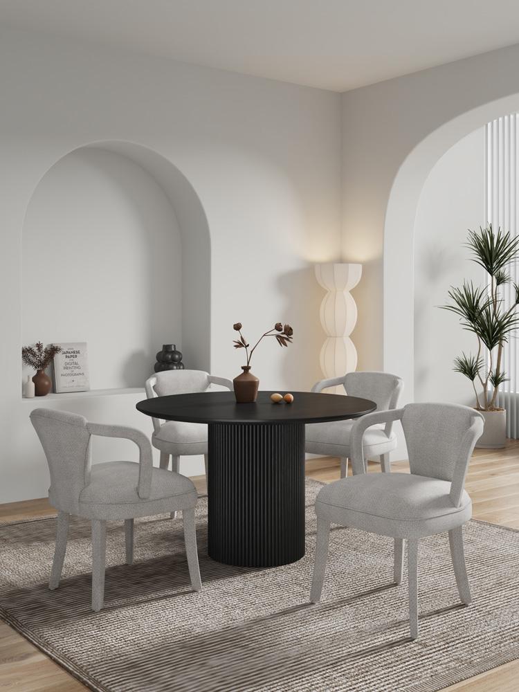 Manhattan Comfort - 5-Piece Palmer and Hathaway Dining Set in Gold DustBlack - 4-DT03DC088AR-BKSL veiw 11