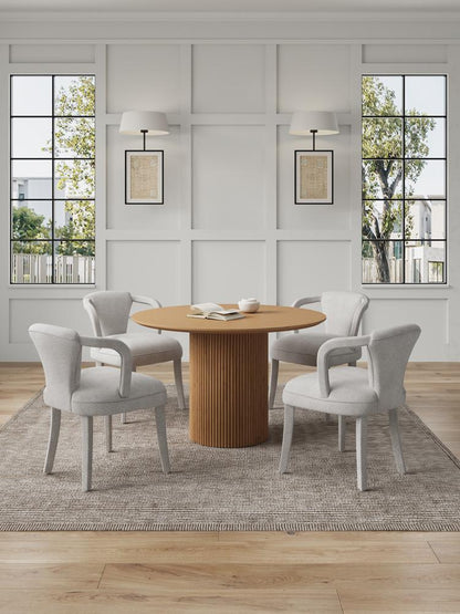 Manhattan Comfort - 5-Piece Palmer and Hathaway Dining Set in Gold DustNature - 4-DT03DC088AR-NASL veiw 10
