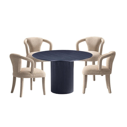Manhattan Comfort - 5-Piece Palmer and Hathaway Dining Set in IvoryBlack - 4-DT03DC088AR-BKGD veiw 1
