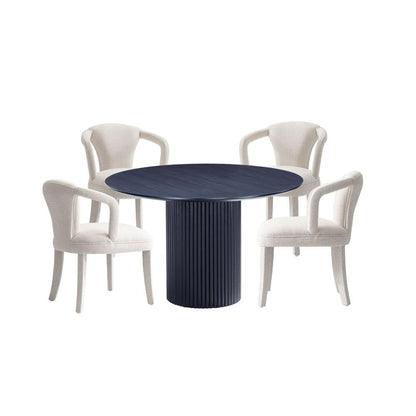 Manhattan Comfort - 5-Piece Palmer and Hathaway Dining Set in Silver LiningBlack - 4-DT03DC088AR-BKIV veiw 1