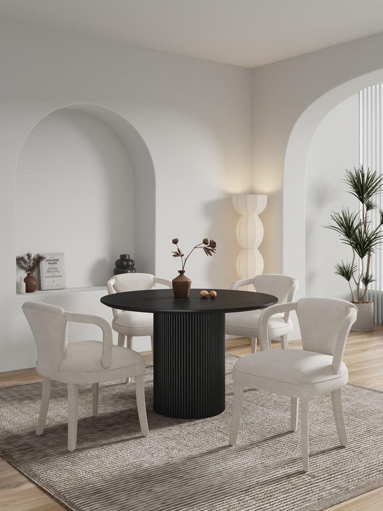 Manhattan Comfort - 5-Piece Palmer and Hathaway Dining Set in Silver LiningBlack - 4-DT03DC088AR-BKIV veiw 11