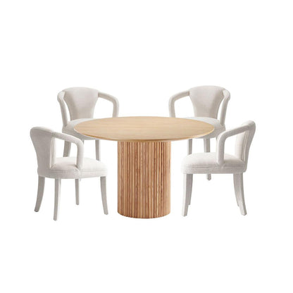 Manhattan Comfort - 5-Piece Palmer and Hathaway Dining Set in Silver LiningNature - 4-DT03DC088AR-NAIV veiw 1