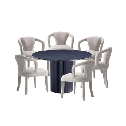 Manhattan Comfort - 7-Piece Palmer and Hathaway Dining Set in Gold DustBlack - 6-DT05DC088AR-BKSL veiw 1