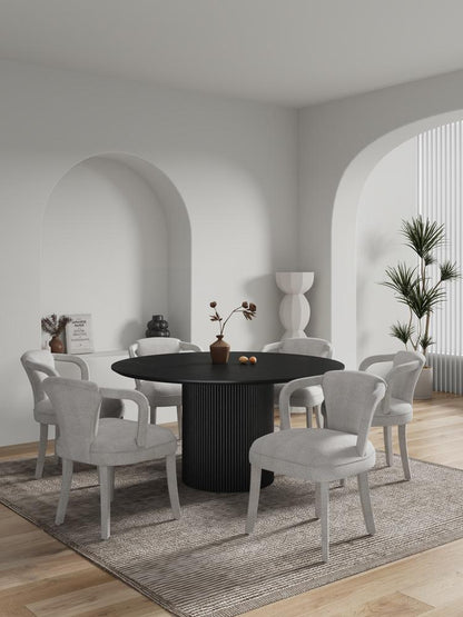 Manhattan Comfort - 7-Piece Palmer and Hathaway Dining Set in Gold DustBlack - 6-DT05DC088AR-BKSL veiw 10