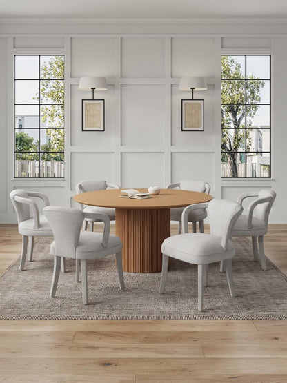 Manhattan Comfort - 7-Piece Palmer and Hathaway Dining Set in Gold DustNature - 6-DT05DC088AR-NASL veiw 10